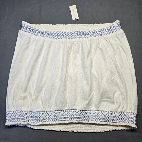 Anthropologie White Tube Top Shirt NEW $39 Sleeveless Linen Halter Women Size XL - Picture 2 of 8